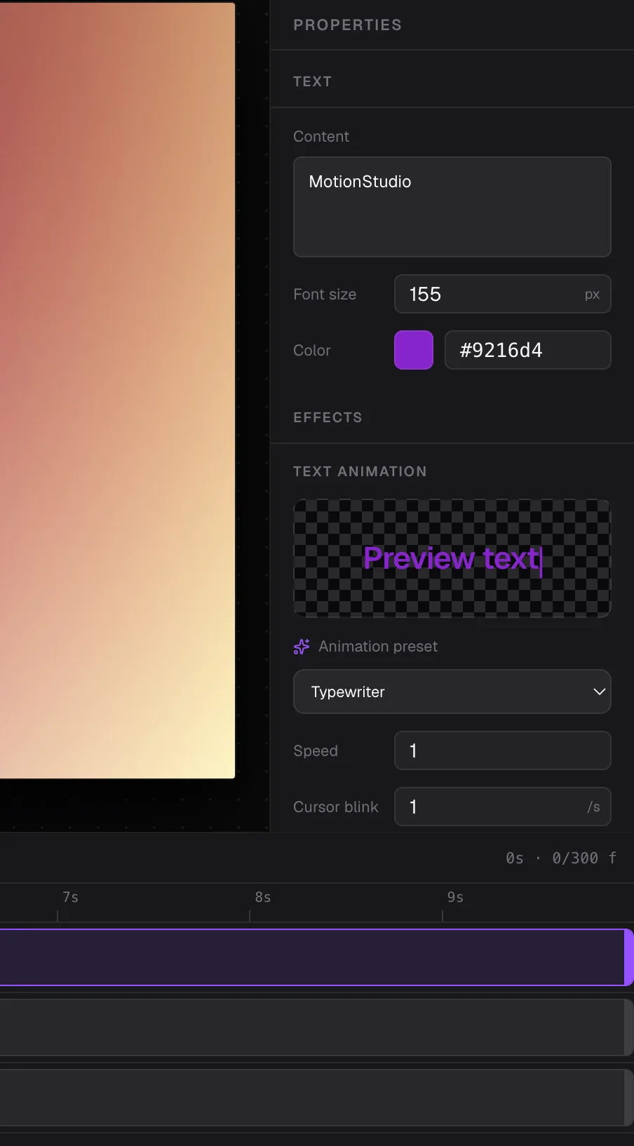 22 text effects, 18 shader backgrounds